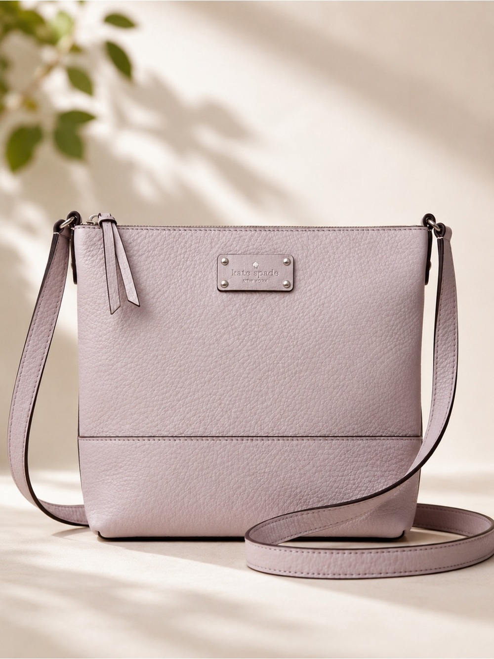 Kate Spade Pebbled Leather Crossbody Bag Blush Pink Taupe NWOT